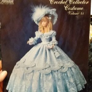 Crochet collectors costume. Party gown vintage. Diy doll clothes